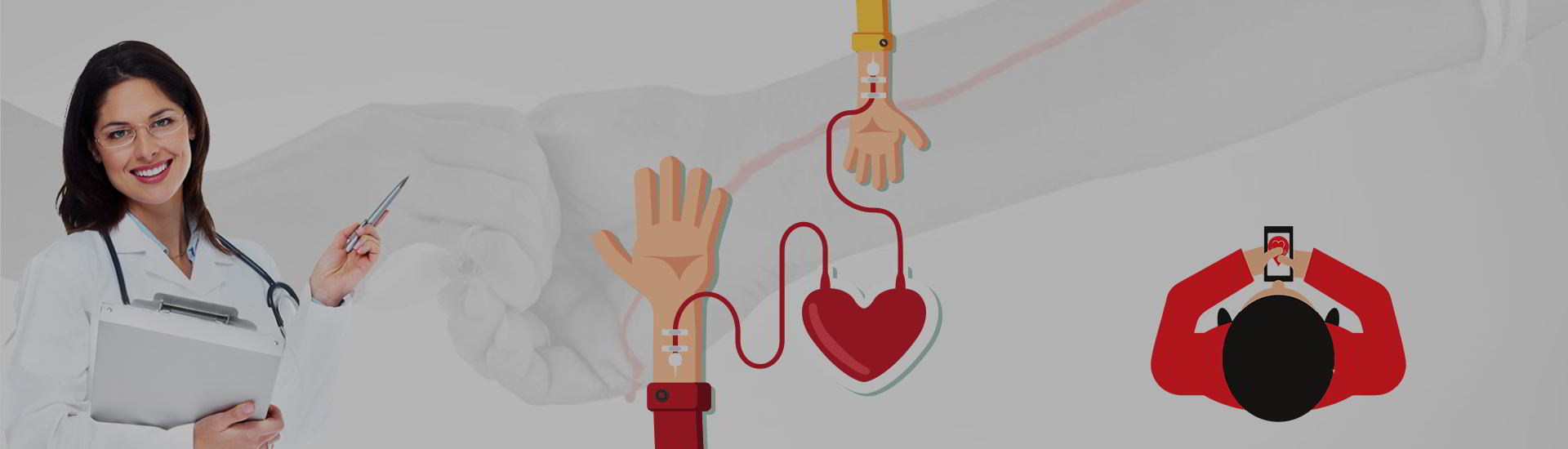 Doctor showing blood bank service from iReleif