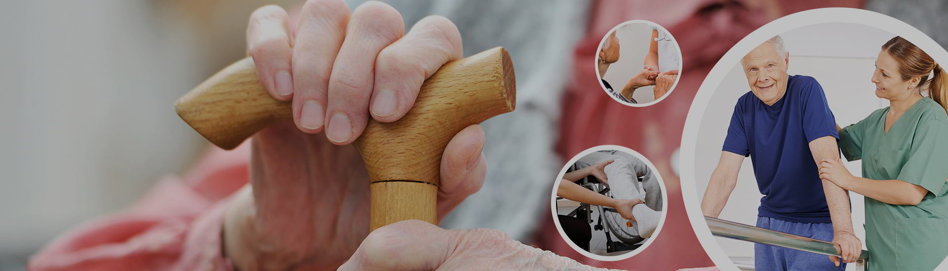 Attendents taking care of elder patients